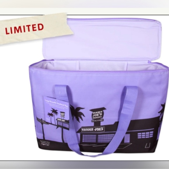 NWT Trader Joe’s Limited Edition Purple 💜 Insulated Cooler Bag - Picture 1 of 2